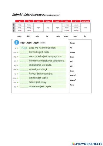 L4 Zaimki dzierżawcze