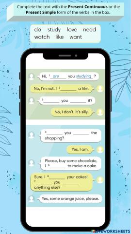 Present simple and continuous