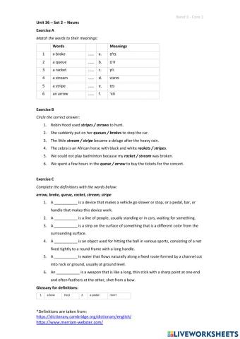 Band 3 (Core 1) - Unit 36 - Set 2
