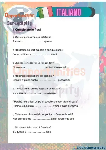 Progetto italiano, tarea 5