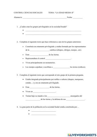 Control Edad Media II