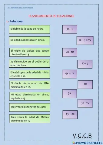 Plantemainto de ecuaciones