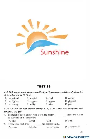 Bộ đề 10 -Lưu Hoằng Trí- Test 35
