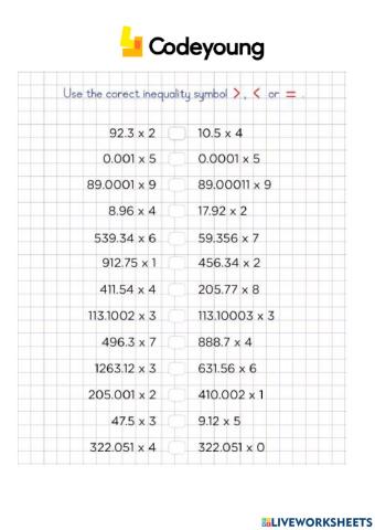Applied Problems on Decimal Multiplication and Division Concept CW