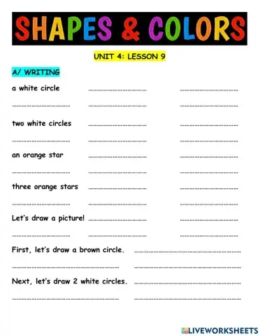 Hang Out Starters Unit 4 Shapes and Colors Lesson 9