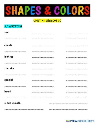 Hang Out Starters Unit 4 Shapes and Colors Lesson 10