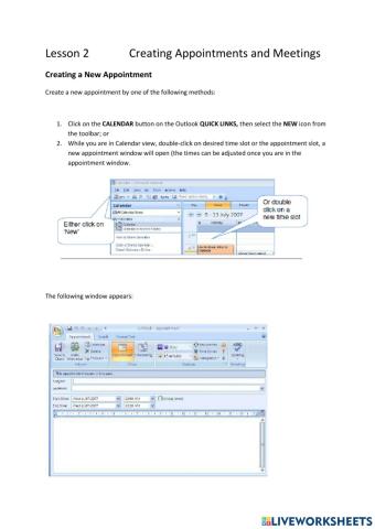 Lesson 2 Creating Appointments and Meetings