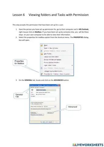 Lesson 6     Viewing folders and Tasks with Permission