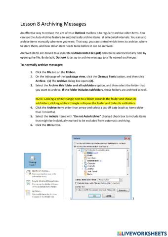 Lesson 8 Archiving Messages
