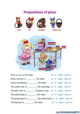 Prepositions of place