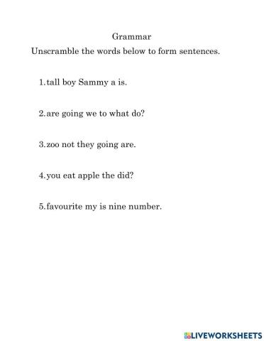 Unscrambling sentences