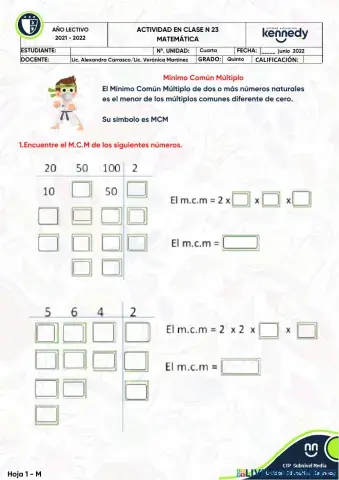 UEK - Tema 23 - Mínimo Común Multiplo