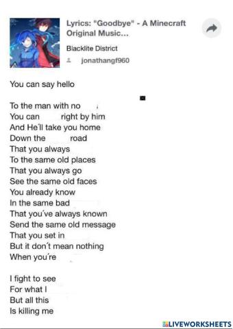 Lyrics: -Goodbye- - A Minecraft Video