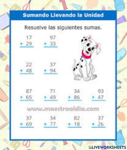 Sumas con una unidad llevada