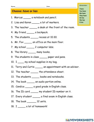 Unit 3.3.2 Have or Has