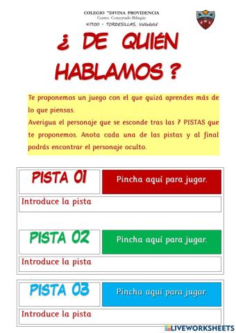 ¿de quién hablamos? 5º fgl