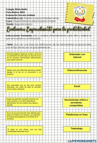 Emprendimiento Evaluación- Segundo