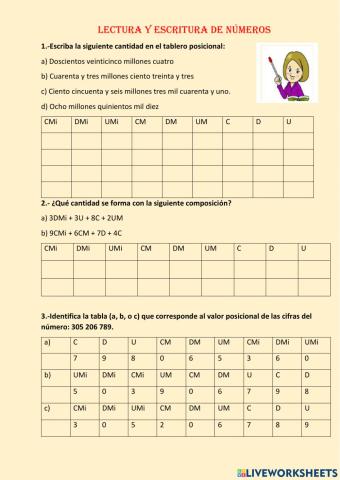 Lectura y escritura de números