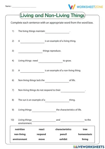 Living and non-living things