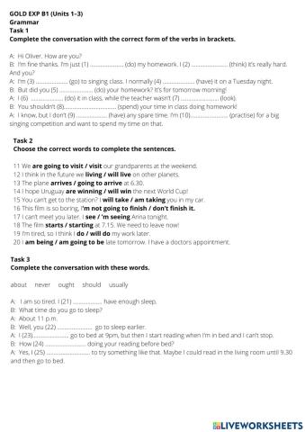 GOLD EXP b1 final test (units 1-3)