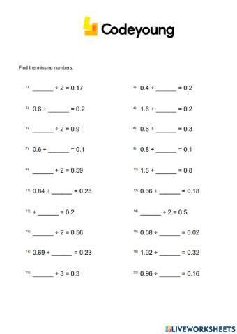 Long Division Method for Decimals  Application