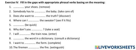 Phrasal Verbs - Exercise 4