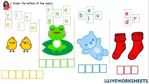 Colors: red, blue, green and yellow