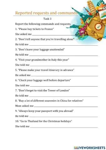 Reported requests and commands