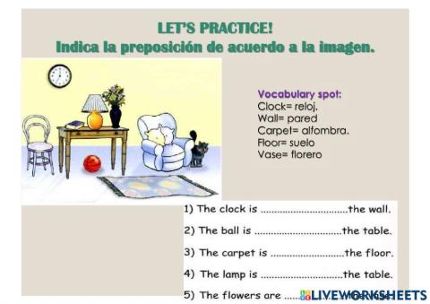 Prepositions of place in, on & under