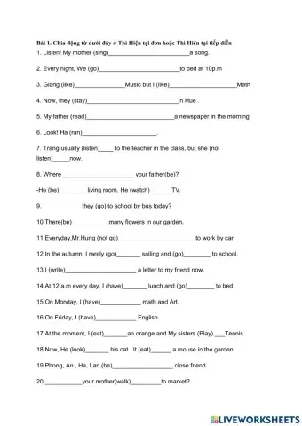 The present simple and present continuous