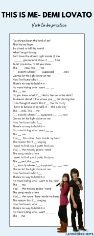 Verbo to be práctica con canción This is Me