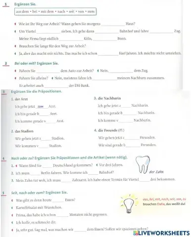 Präpositionen mit Dat