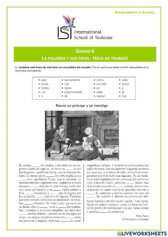 Las clases de palabras