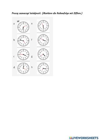 Podawanie czasu Styl nieoficjalny - Dyktando