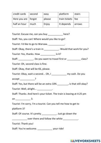 At the train station