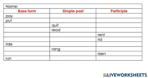 Verb quiz