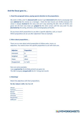 And the oscar goes to - B1 vocabulary