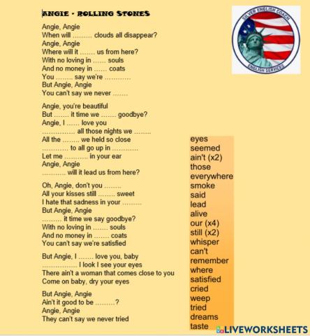 Listening song  angie