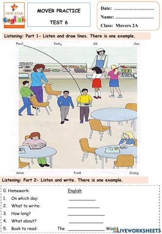 Mover Practice test No. 6