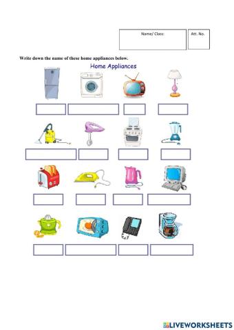 Home Appliances Vocabularies