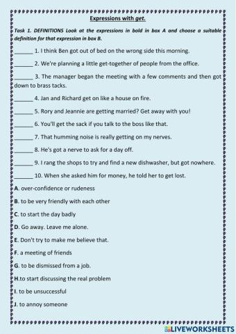 Collocations with get