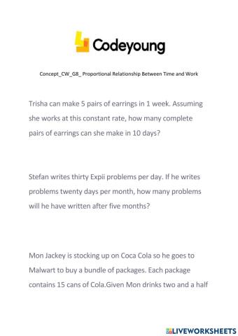 Concept-CW-G8- Proportional Relationship Between Time and Work