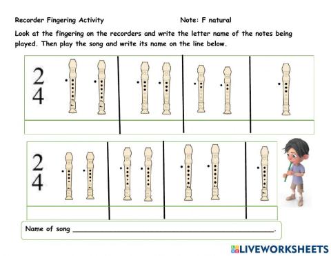 Recorder Fingerings Note F Natural