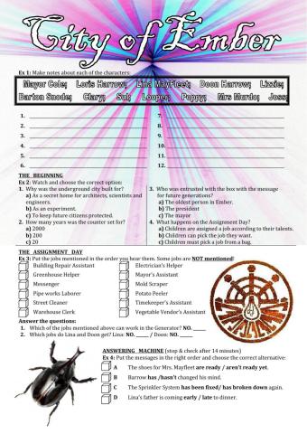 City of Ember - Movie Worksheet
