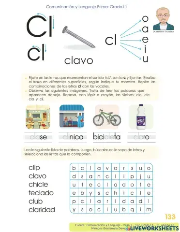 Comunicación y Lenguaje 1 L1 - Paso 2 - p. 133 Combinación C L