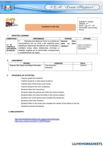 Locations in the city