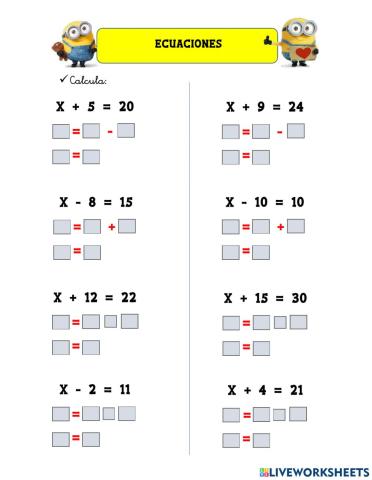 Ecuaciones primer grado
