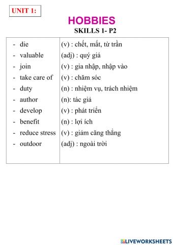 English 7- unit 1- skills 1- p2