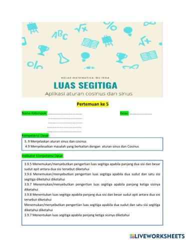 Luas segitiga (aturan sinus dan cosinus)