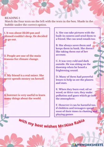 ( Exercise 4 ) Reading